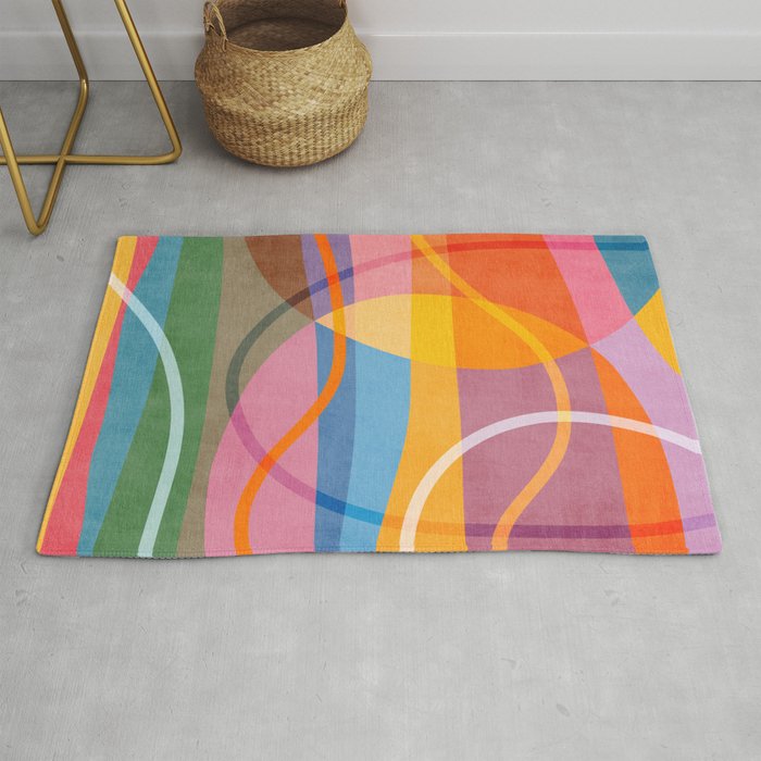Modern Bold Colorful Shapes Artwork Rug Gallery Image 1
