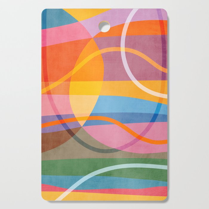 Modern Bold Colorful Shapes Artwork Cutting Board Gallery Image 1