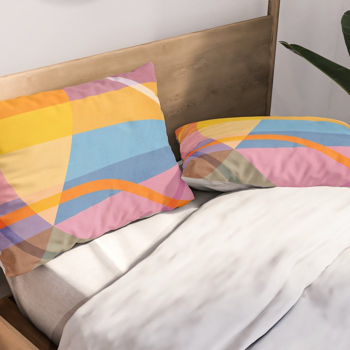 Modern Bold Colorful Shapes Artwork Pillow Sham Gallery Image 2