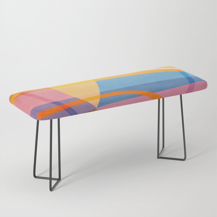 Modern Bold Colorful Shapes Artwork Bench Gallery Image 1