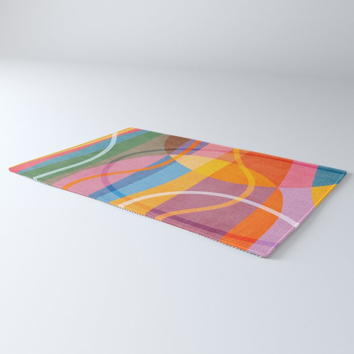 Modern Bold Colorful Shapes Artwork Rug Gallery Image 3