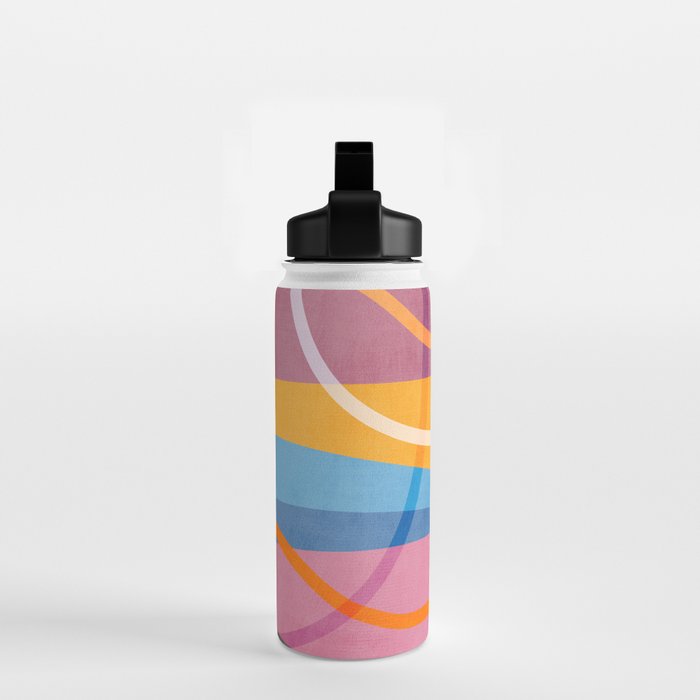 Modern Bold Colorful Shapes Artwork Water Bottle Gallery Image 2
