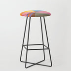 Modern Bold Colorful Shapes Artwork Stool Gallery Image 1