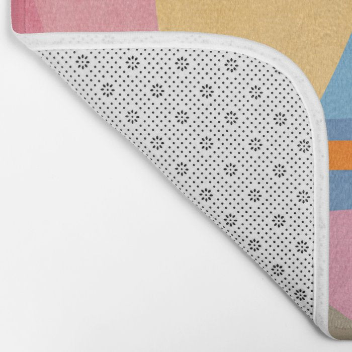 Modern Bold Colorful Shapes Artwork Bath Mat Gallery Image 2