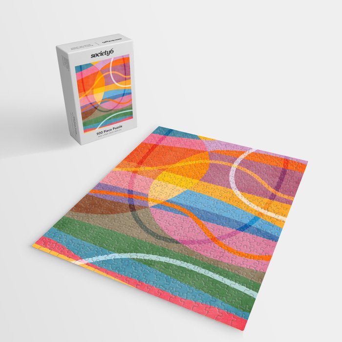 Modern Bold Colorful Shapes Artwork Jigsaw Puzzle Gallery Image 2