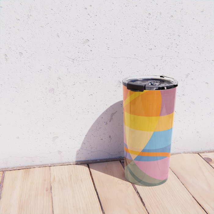Modern Bold Colorful Shapes Artwork Travel Mug Gallery Image 4