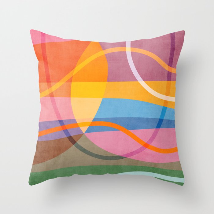 Modern Bold Colorful Shapes Artwork Throw Pillow Gallery Image 6