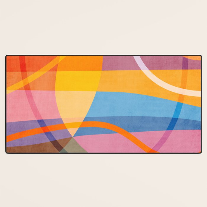 Modern Bold Colorful Shapes Artwork Desk Mat Gallery Image 3