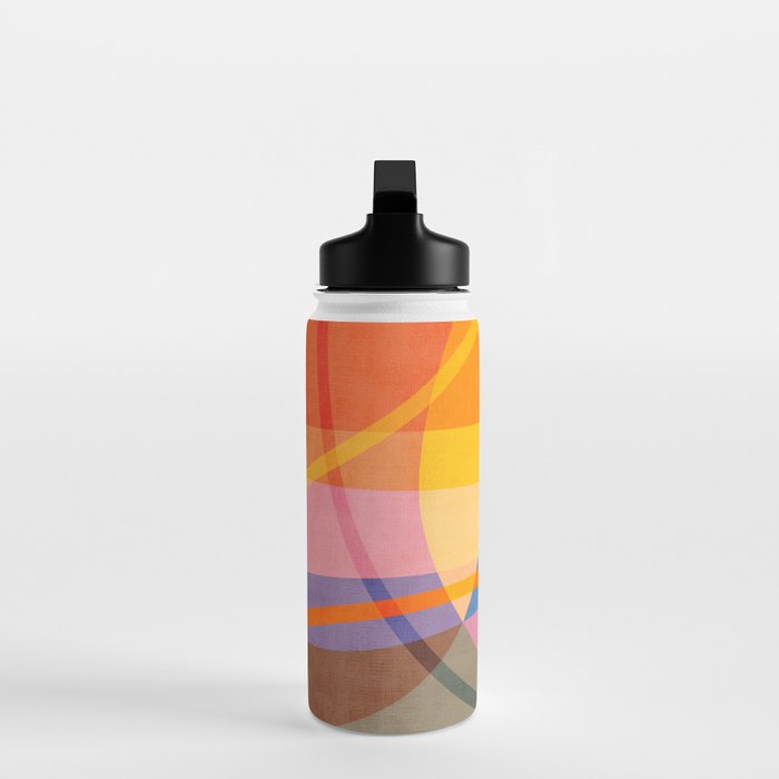 Modern Bold Colorful Shapes Artwork Water Bottle Gallery Image 3