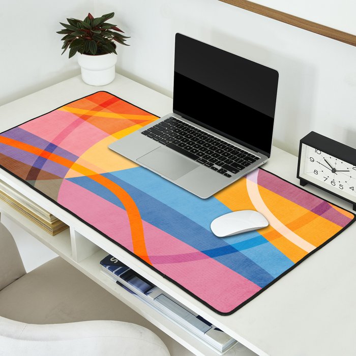 Modern Bold Colorful Shapes Artwork Desk Mat Gallery Image 2