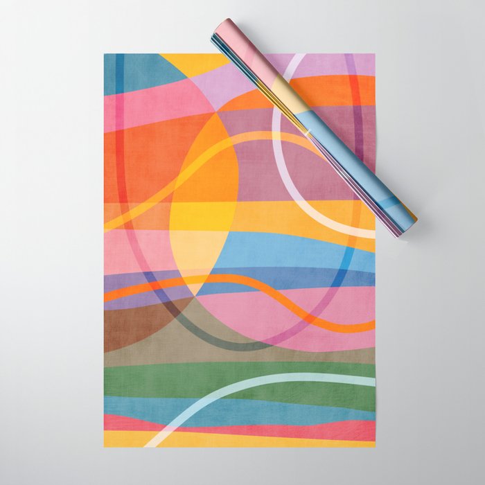 Modern Bold Colorful Shapes Artwork Wrapping Paper Gallery Image 1