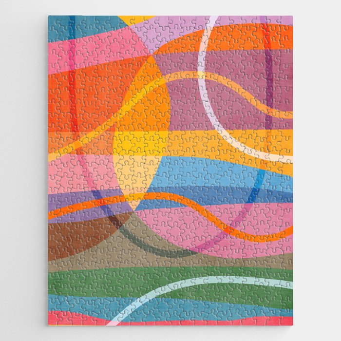 Modern Bold Colorful Shapes Artwork Jigsaw Puzzle Gallery Image 1