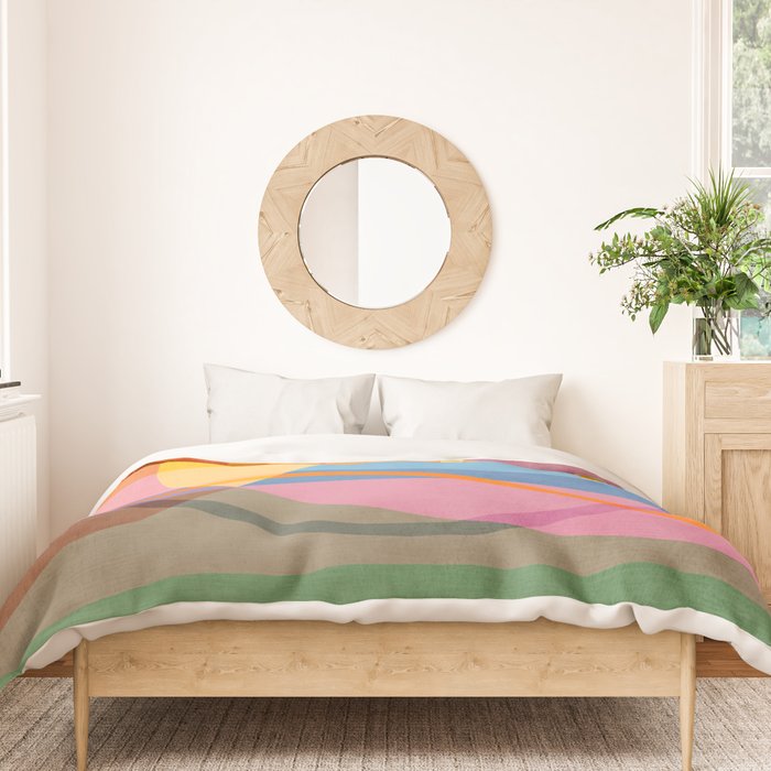 Modern Bold Colorful Shapes Artwork Duvet Cover Gallery Image 3