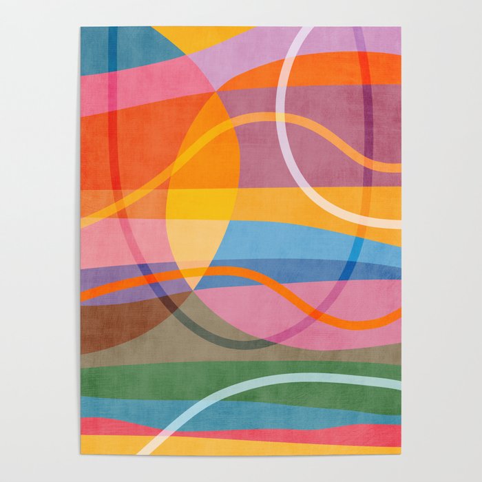 Modern Bold Colorful Shapes Artwork Poster Gallery Image 4