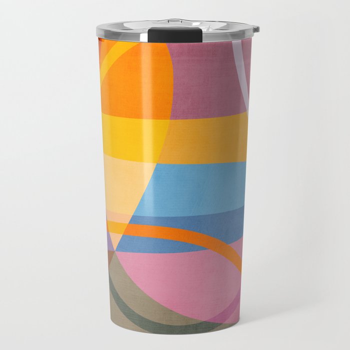 Modern Bold Colorful Shapes Artwork Travel Mug Gallery Image 1