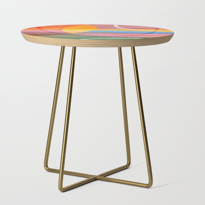 Modern Bold Colorful Shapes Artwork Side Table Gallery Image 1