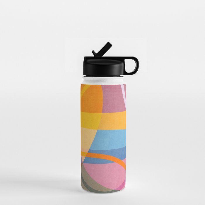 Modern Bold Colorful Shapes Artwork Water Bottle Gallery Image 1
