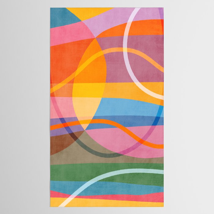 Modern Bold Colorful Shapes Artwork Tablecloth Gallery Image 2