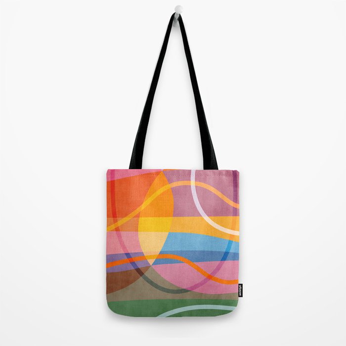 Modern Bold Colorful Shapes Artwork Tote Bag Gallery Image 2