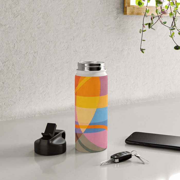 Modern Bold Colorful Shapes Artwork Water Bottle Gallery Image 4