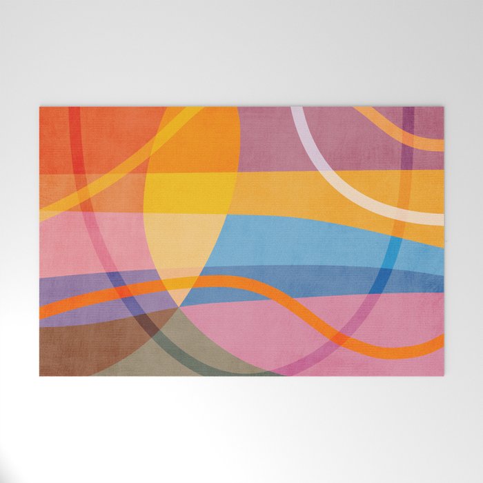 Modern Bold Colorful Shapes Artwork Welcome Mat Gallery Image 1