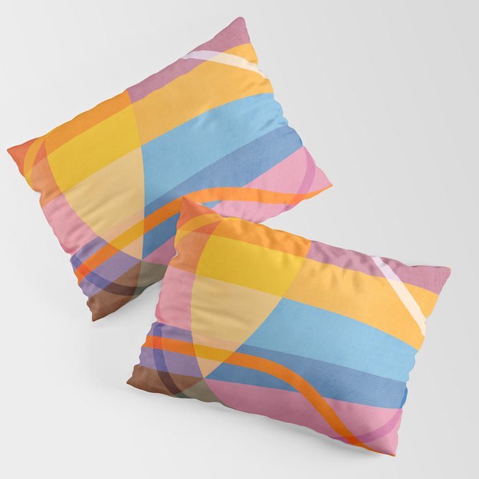 Modern Bold Colorful Shapes Artwork Pillow Sham Gallery Image 3