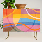 Modern Bold Colorful Shapes Artwork Credenza Gallery Image 1