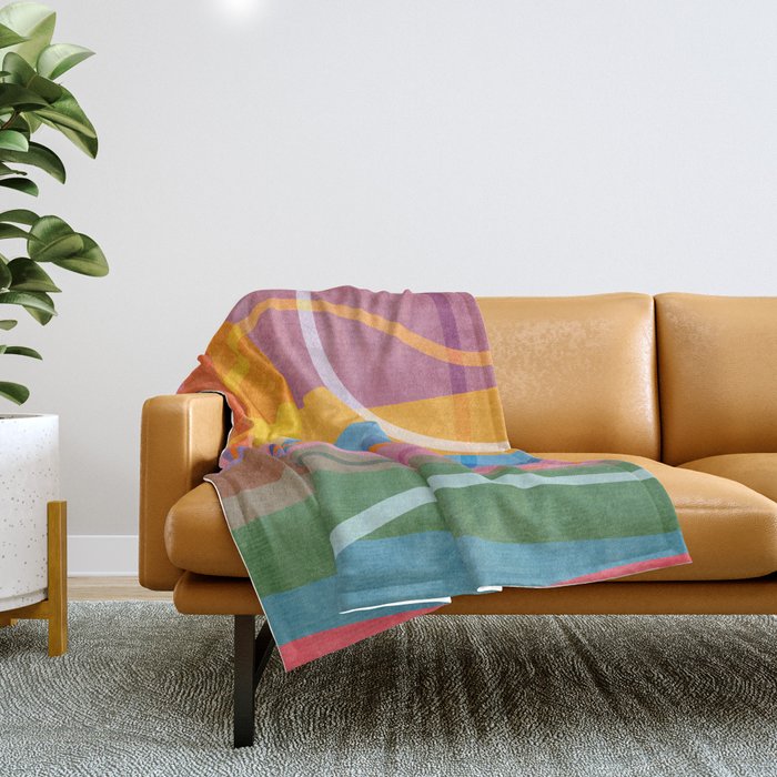 Modern Bold Colorful Shapes Artwork Throw Blanket Gallery Image 1