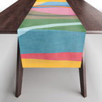 Modern Bold Colorful Shapes Artwork Table Runner Gallery Image 1