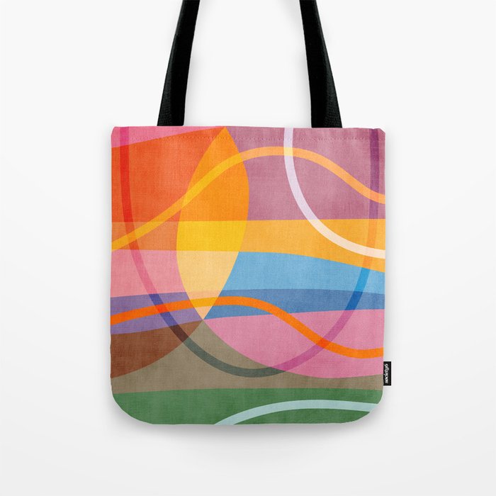 Modern Bold Colorful Shapes Artwork Tote Bag Gallery Image 1