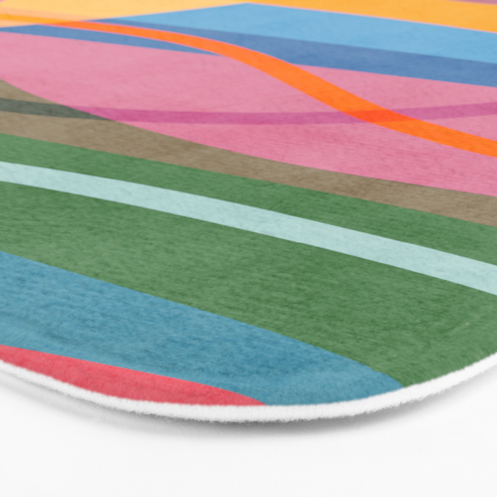 Modern Bold Colorful Shapes Artwork Bath Mat Gallery Image 3