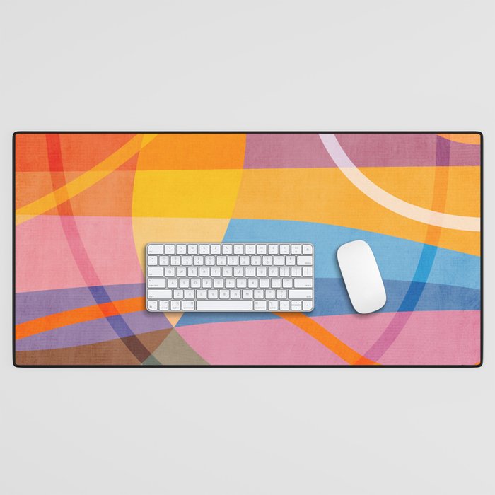 Modern Bold Colorful Shapes Artwork Desk Mat Gallery Image 1