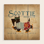 scottie dog art artwork beach scottish terrier sandals flip flops beach life Wood Wall Art Gallery Image 1