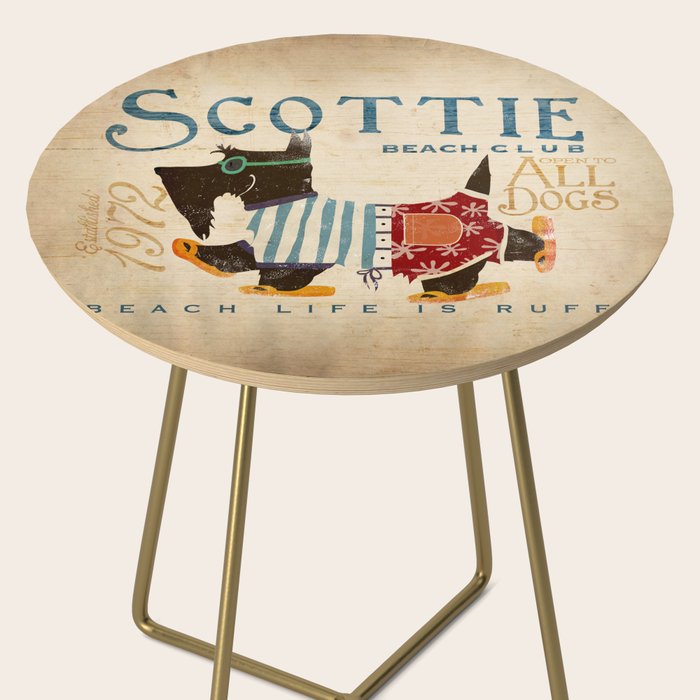 scottie dog art artwork beach scottish terrier sandals flip flops beach life Side Table Gallery Image 2