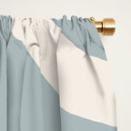 Modern Liquid Swirl Abstract Pattern in Light Blue-Grey and Cream  Window Curtain Gallery Image 2