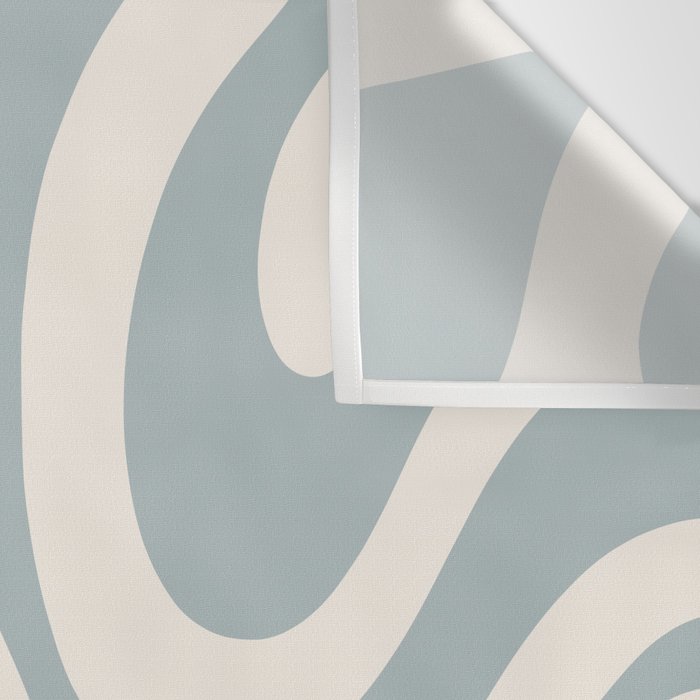 Modern Liquid Swirl Abstract Pattern in Light Blue-Grey and Cream  Wall Tapestry Gallery Image 3