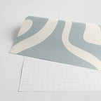Modern Liquid Swirl Abstract Pattern in Light Blue-Grey and Cream  Wrapping Paper Gallery Image 2