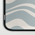 Modern Liquid Swirl Abstract Pattern in Light Blue-Grey and Cream  Laptop Sleeve Gallery Image 3