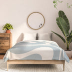 Modern Liquid Swirl Abstract Pattern in Light Blue-Grey and Cream  Comforter Gallery Image 3