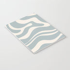 Modern Liquid Swirl Abstract Pattern in Light Blue-Grey and Cream  Notebook Gallery Image 3