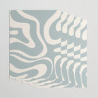 Modern Liquid Swirl Abstract Pattern in Light Blue-Grey and Cream  Wrapping Paper Gallery Image 3