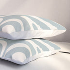 Modern Liquid Swirl Abstract Pattern in Light Blue-Grey and Cream  Pillow Sham Gallery Image 3