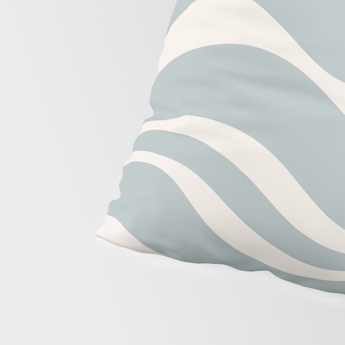 Modern Liquid Swirl Abstract Pattern in Light Blue-Grey and Cream  Pillow Sham Gallery Image 4
