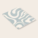 Modern Liquid Swirl Abstract Pattern in Light Blue-Grey and Cream  Notebook Gallery Image 2