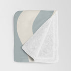 Modern Liquid Swirl Abstract Pattern in Light Blue-Grey and Cream  Throw Blanket Gallery Image 3