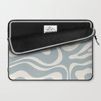 Modern Liquid Swirl Abstract Pattern in Light Blue-Grey and Cream  Laptop Sleeve Gallery Image 2