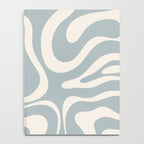 Modern Liquid Swirl Abstract Pattern in Light Blue-Grey and Cream  Notebook Gallery Image 4