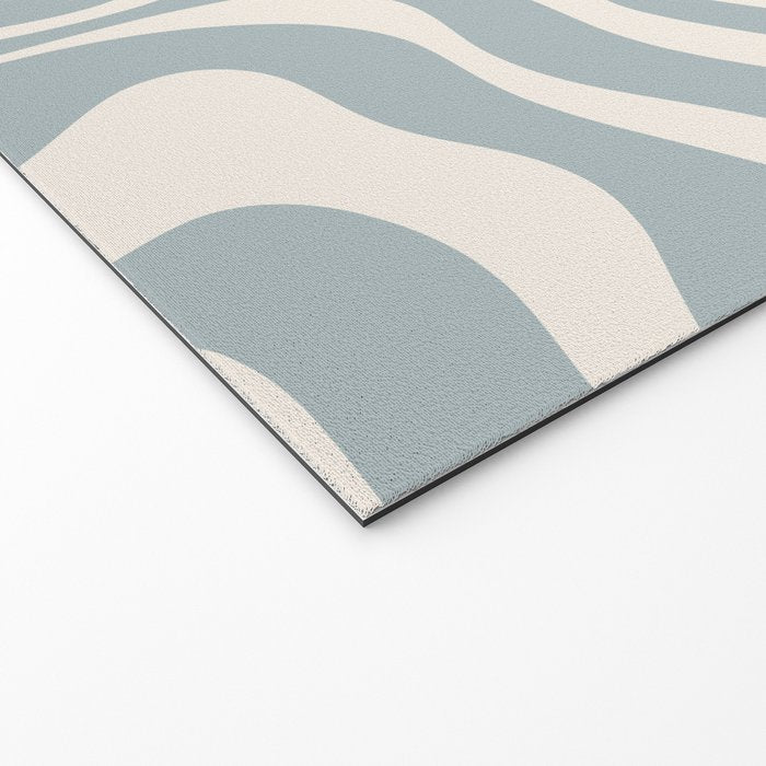 Modern Liquid Swirl Abstract Pattern in Light Blue-Grey and Cream  Welcome Mat Gallery Image 2