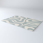 Modern Liquid Swirl Abstract Pattern in Light Blue-Grey and Cream  Rug Gallery Image 3