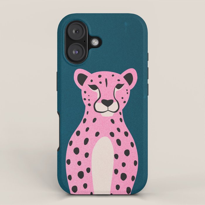 The Stare: Night Race Pink Cheetah Edition iPhone Case Gallery Image 1